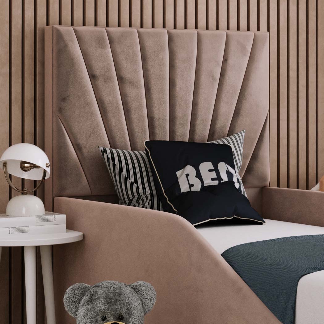 Bonnie Kids Fabric Bed with Safety Rails