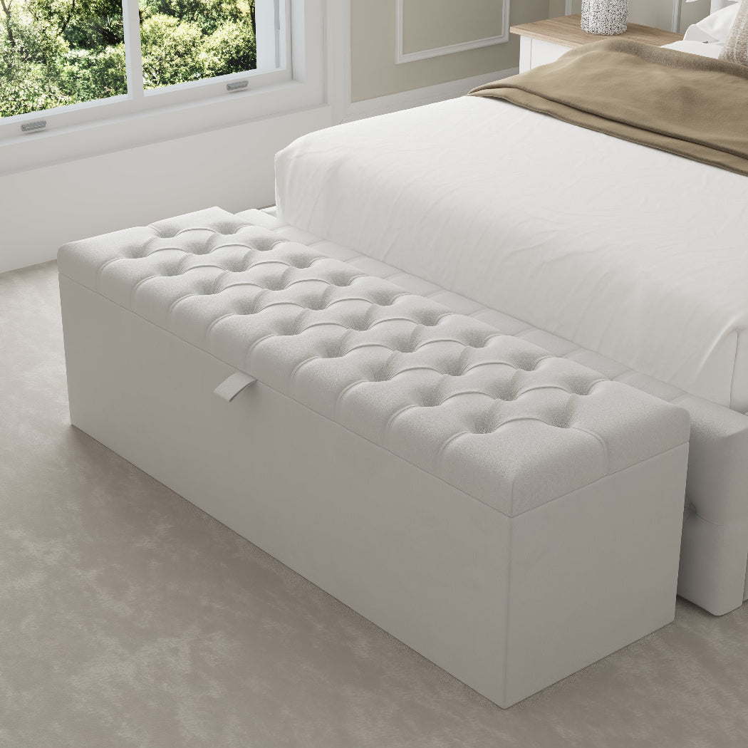 Chesterfield Fabric Upholstered Blanket Box