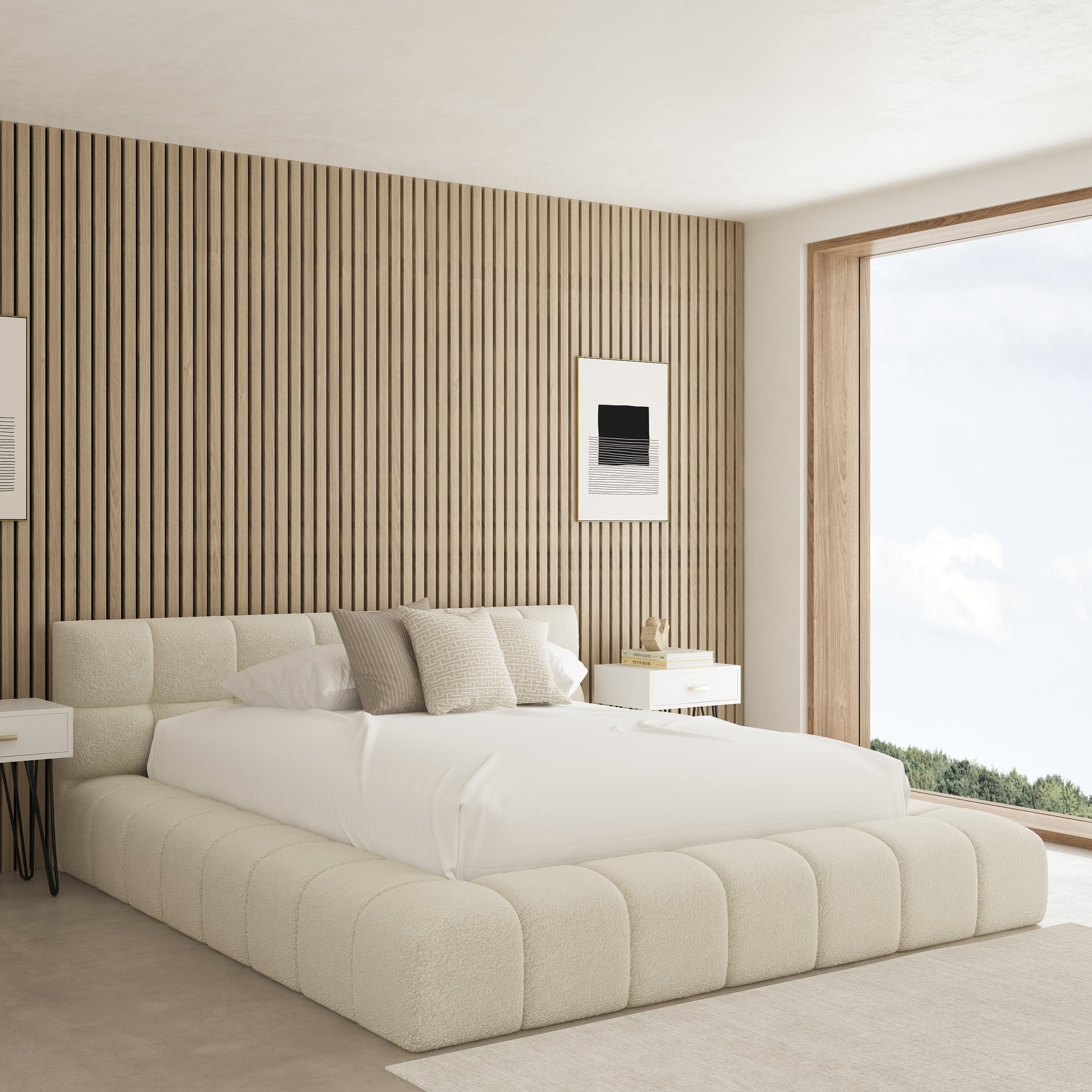 Como Bubble Fabric Upholstered Bed Frame