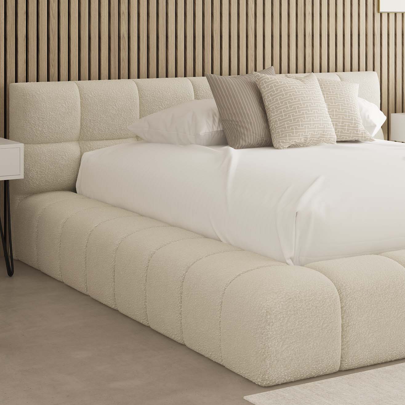 Como Bubble Fabric Upholstered Bed Frame