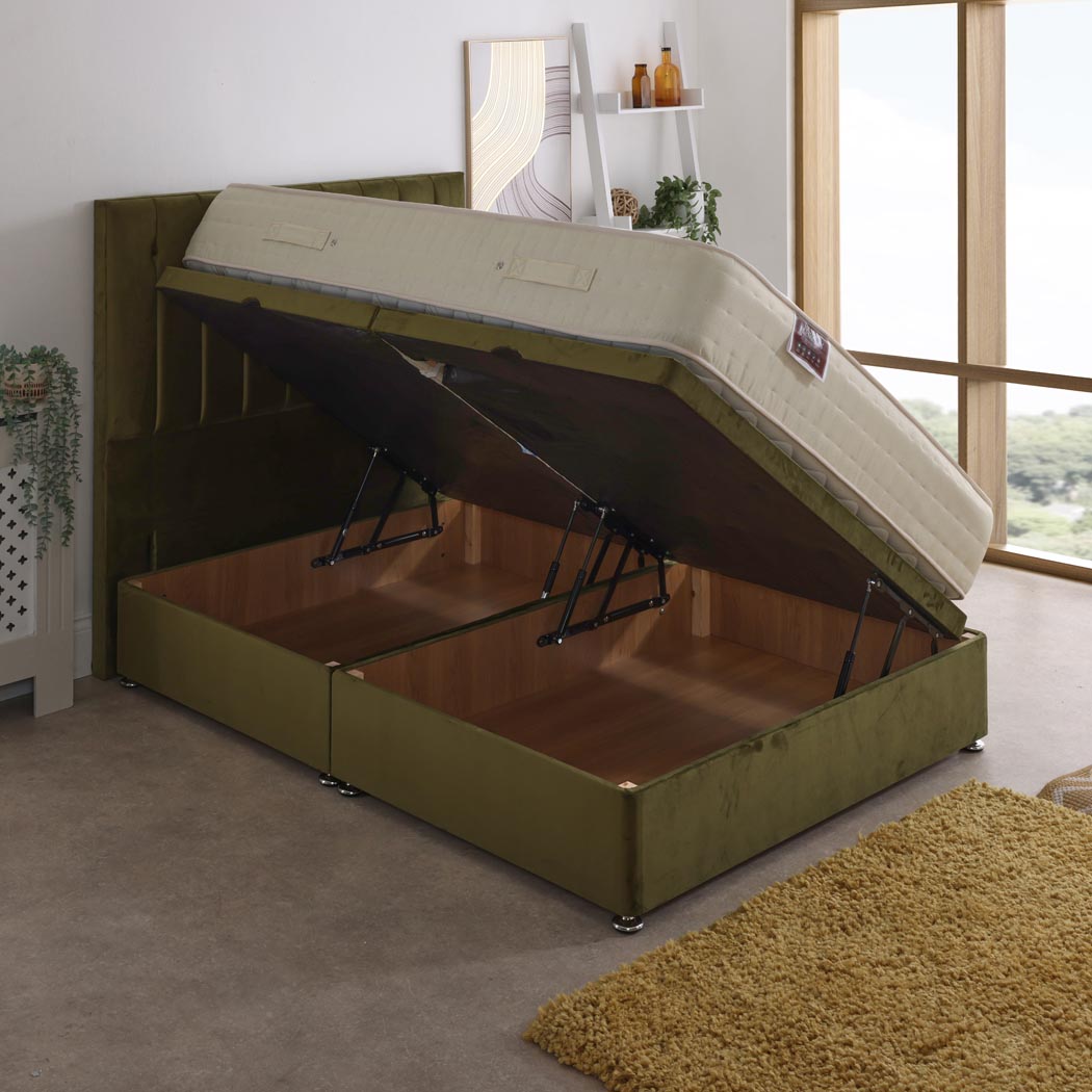Dual Memory 1500 Pocket Sprung Ottoman Side Lift Bed Set