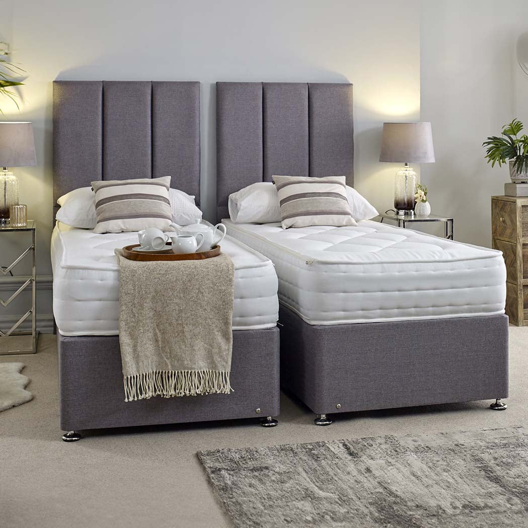 Essentials Guest Hotel Zip and Link 1000 Pocket Sprung Divan Bed Set