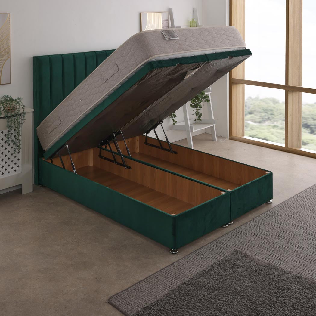 Hades Coil Sprung Ottoman End Lift Bed Set
