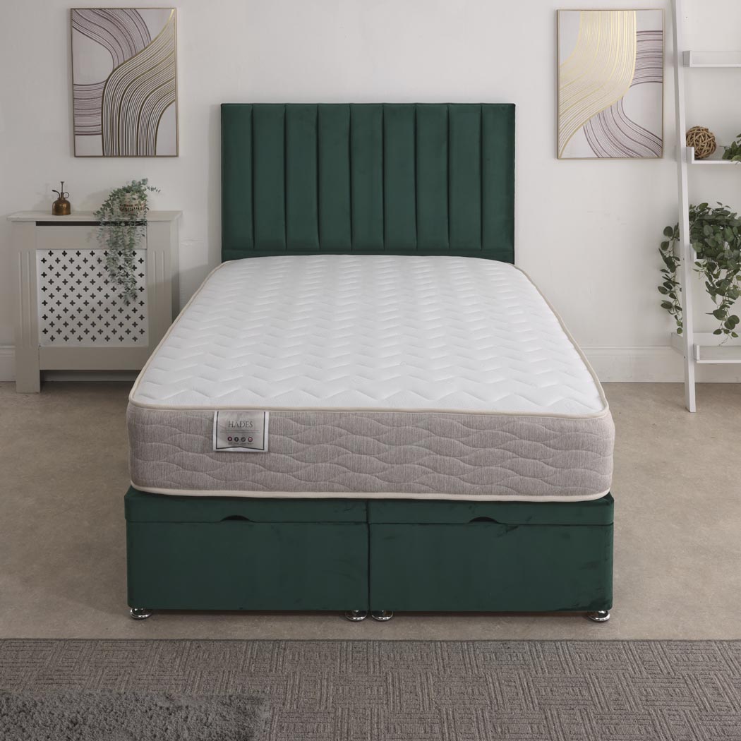 Hades Coil Sprung Ottoman End Lift Bed Set
