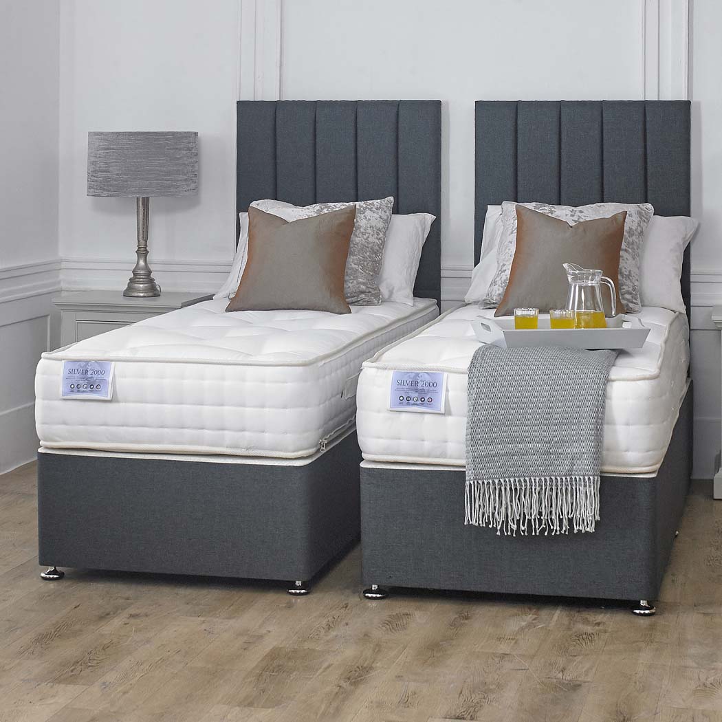 Luxury Hotel Zip and Link 5000 Pocket Sprung Intelligent Wool Divan Bed Set