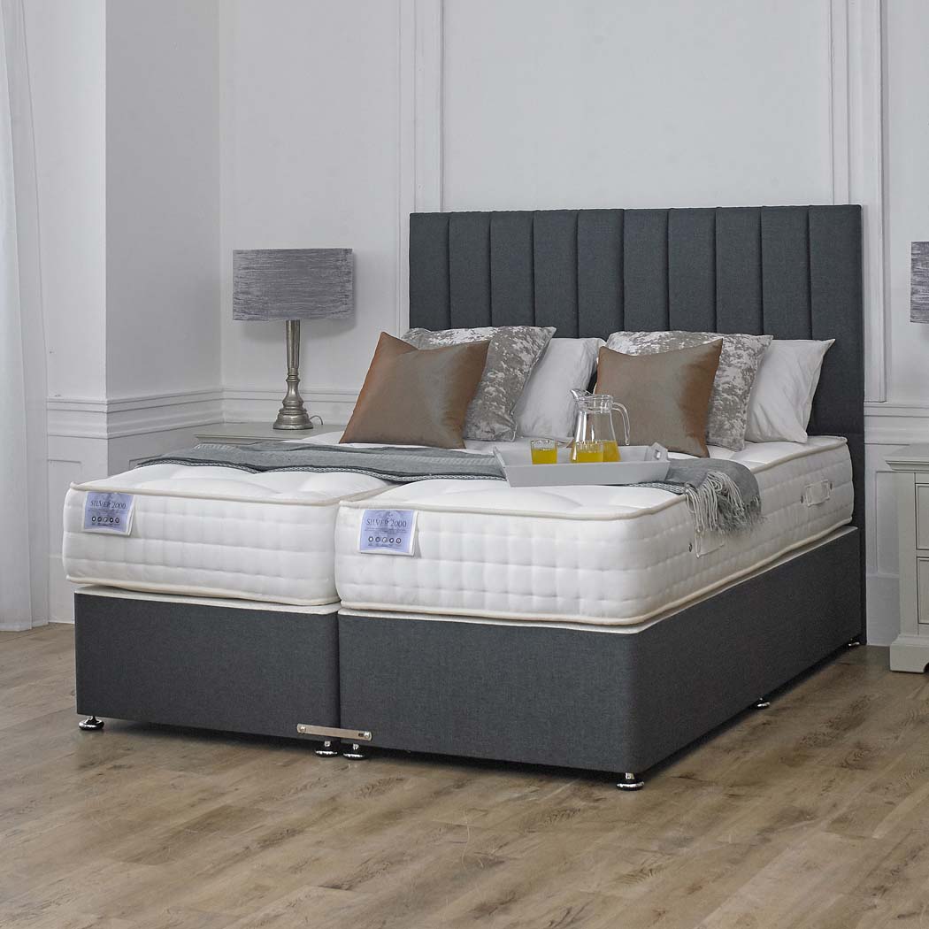 Luxury Hotel Zip and Link 5000 Pocket Sprung Intelligent Wool Divan Bed Set