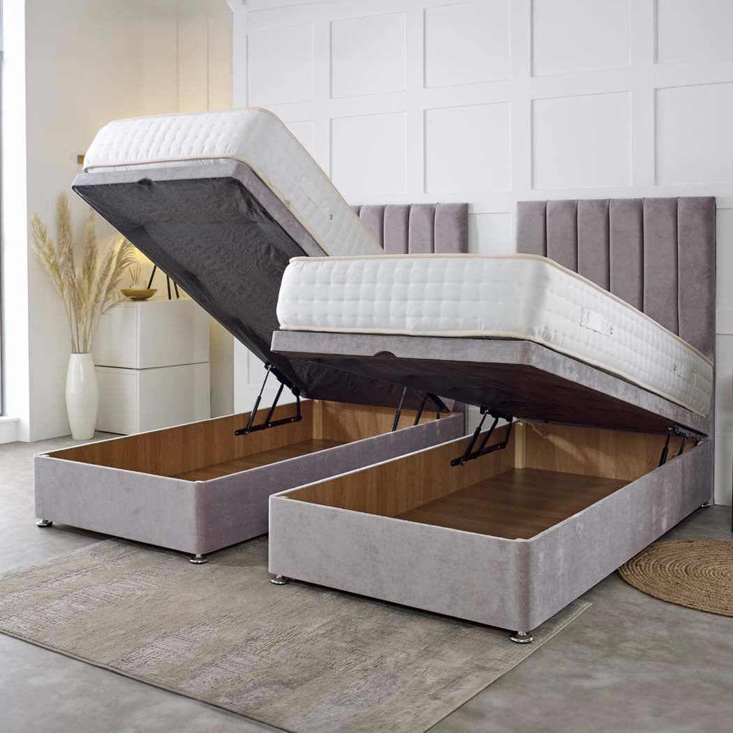 Luxury Hotel Zip and Link 5000 Pocket Sprung Intelligent Wool Ottoman Divan Bed Set