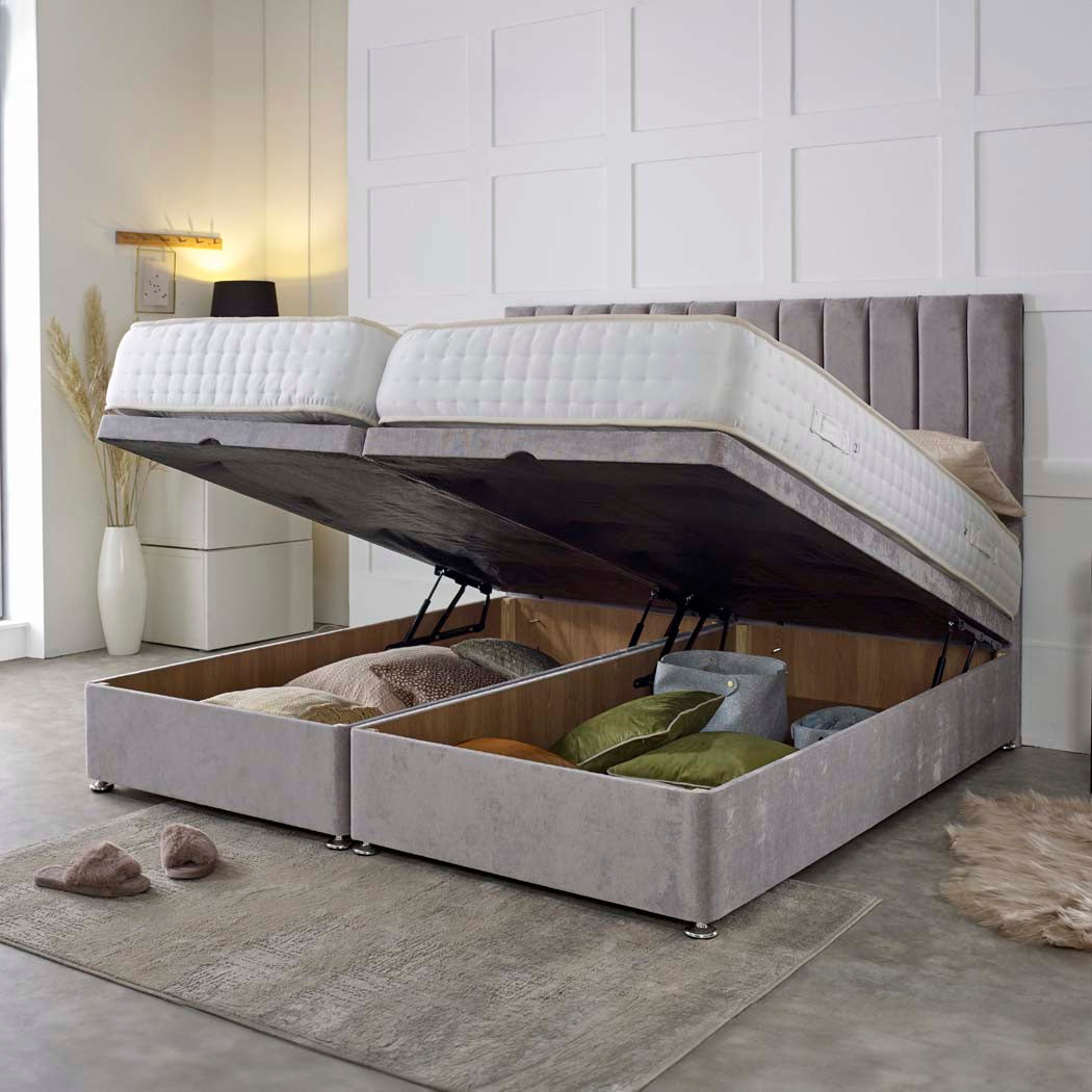 Luxury Hotel Zip and Link 5000 Pocket Sprung Intelligent Wool Ottoman Divan Bed Set