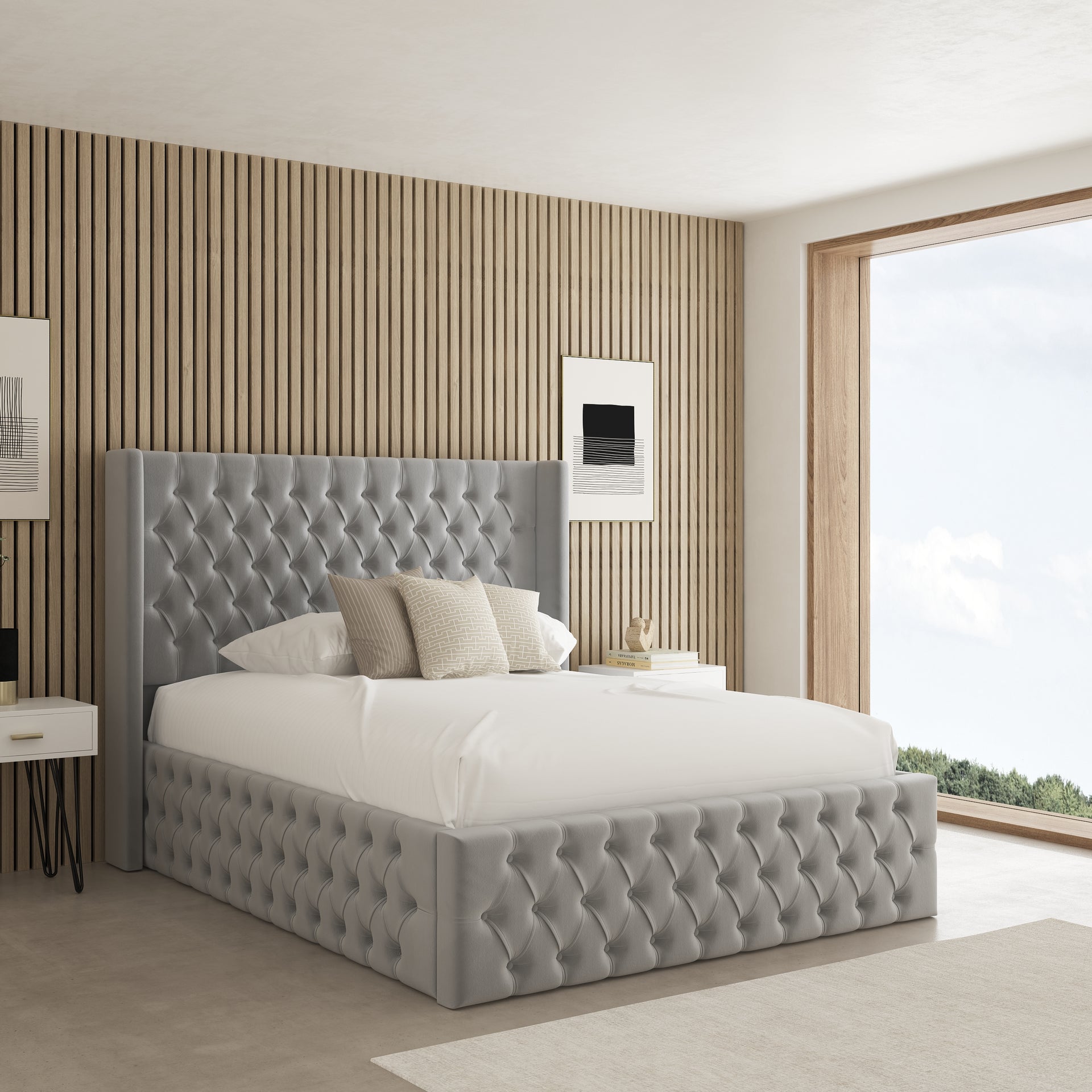 Palma Chesterfield Fabric Upholstered Bed Frame