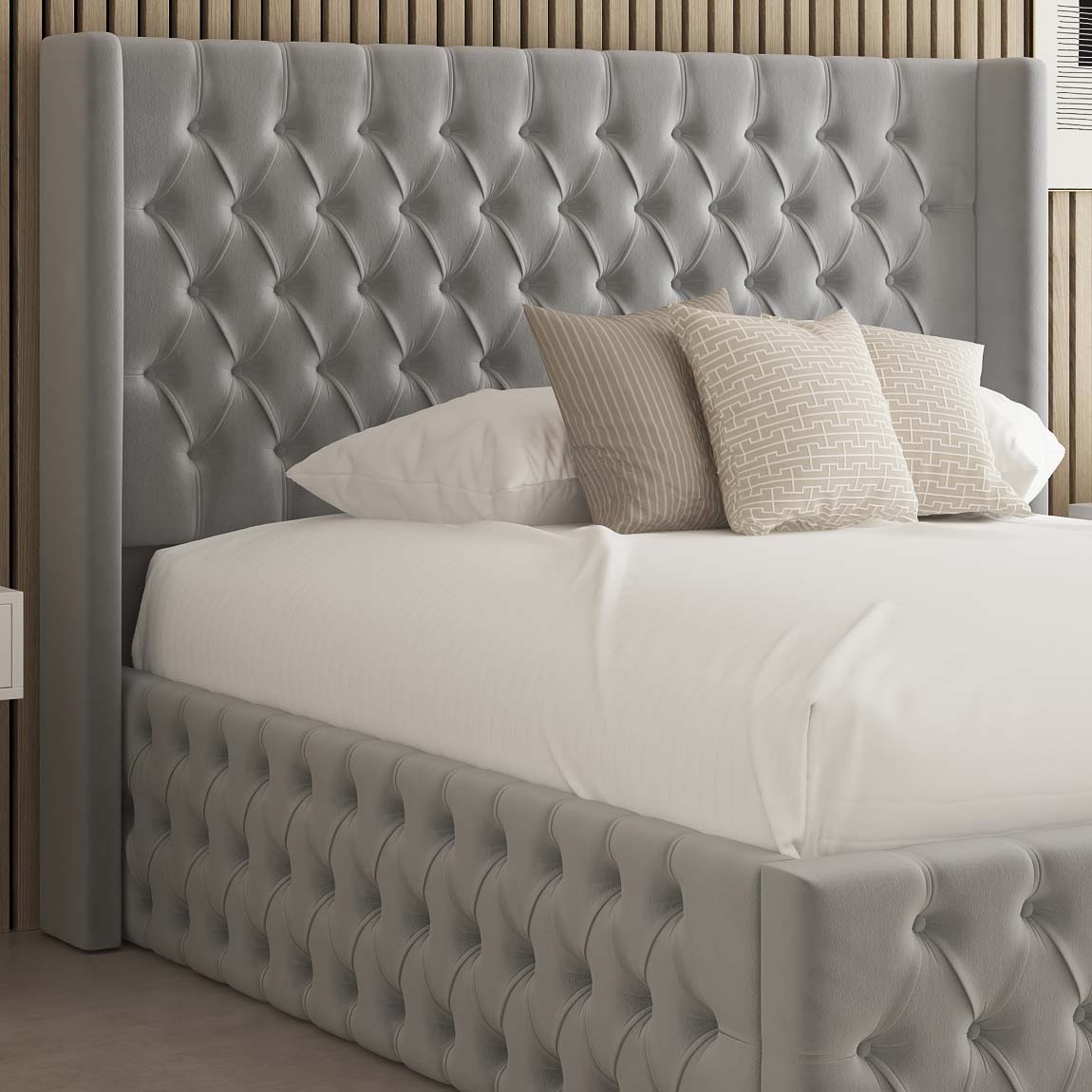 Palma Chesterfield Fabric Upholstered Bed Frame