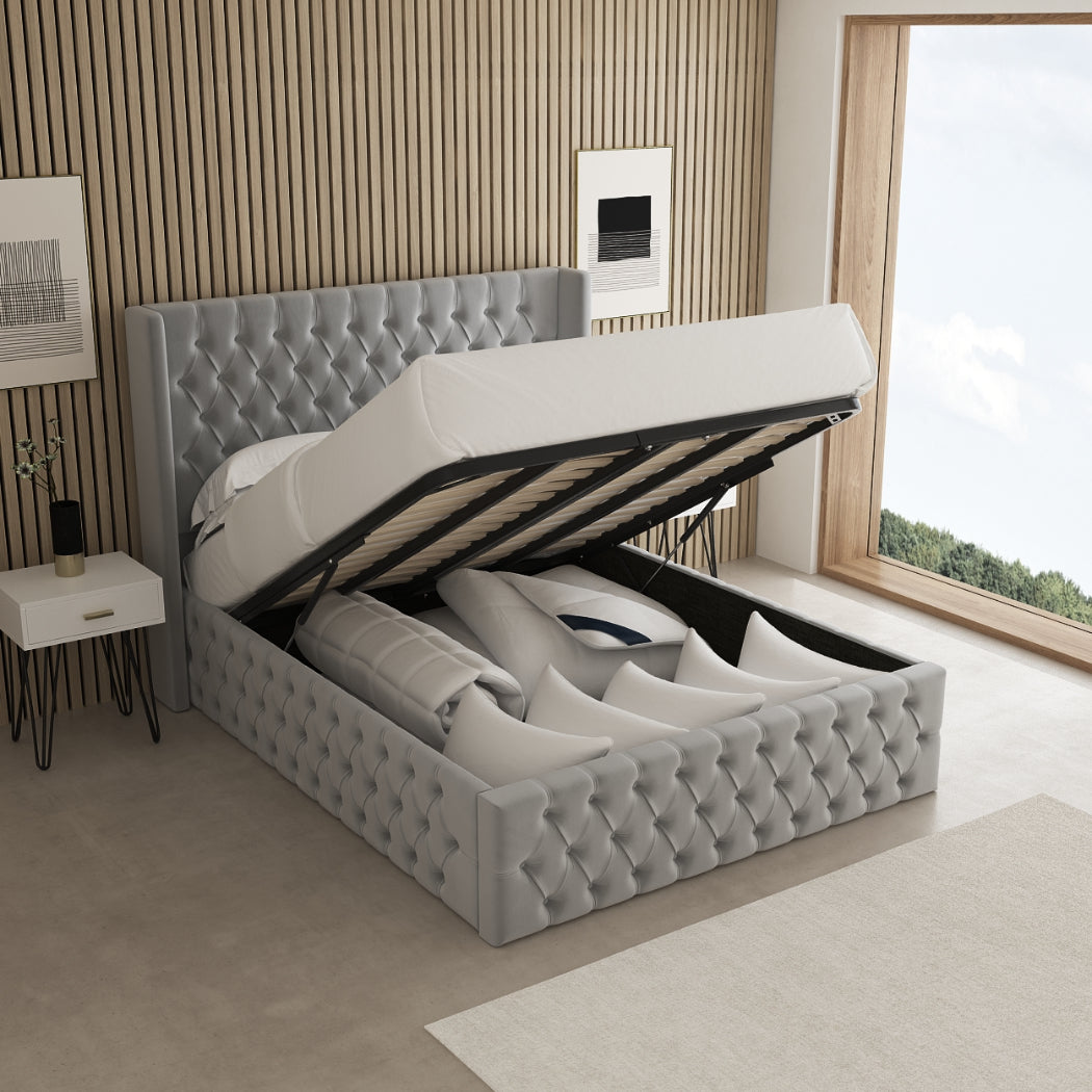 Palma Chesterfield Fabric Upholstered Bed Frame