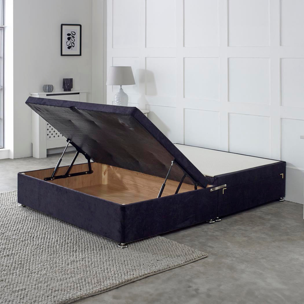 Premium Half End Lift Ottoman Storage Divan Bed Base With Drawers