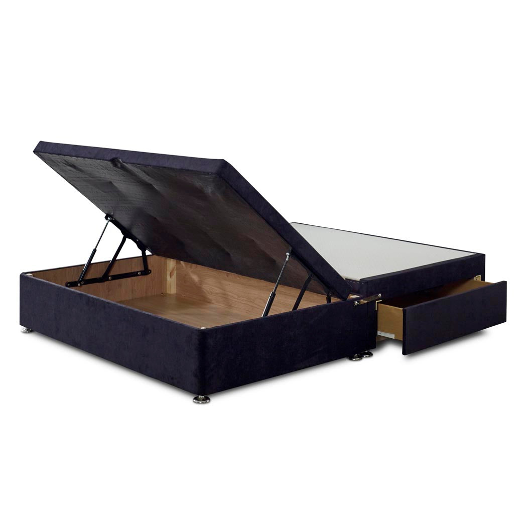 Premium Half End Lift Ottoman Storage Divan Bed Base With Drawers
