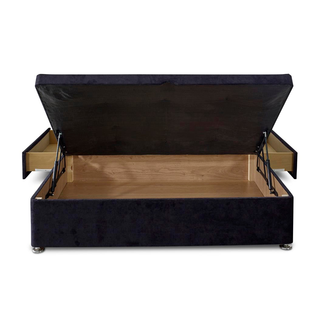Premium Half End Lift Ottoman Storage Divan Bed Base With Drawers