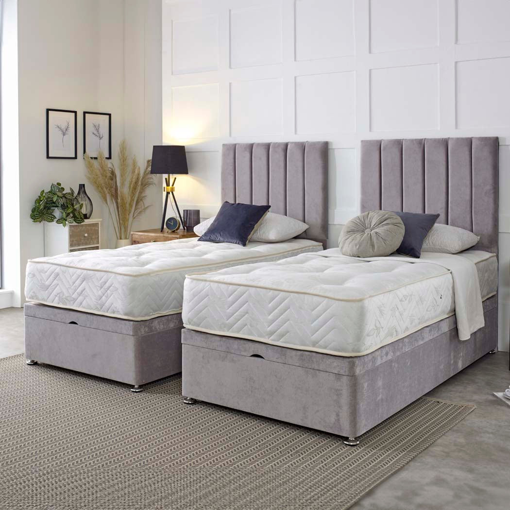 Supreme Guest Hotel Zip and Link 1000 Pocket Sprung Ottoman Divan Bed Set