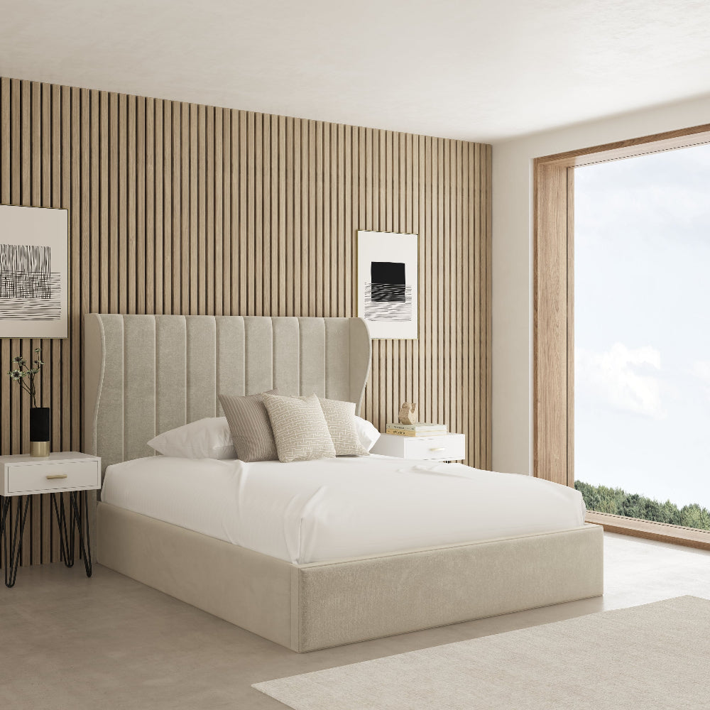Verona Winged Fabric Upholstered Bed Frame