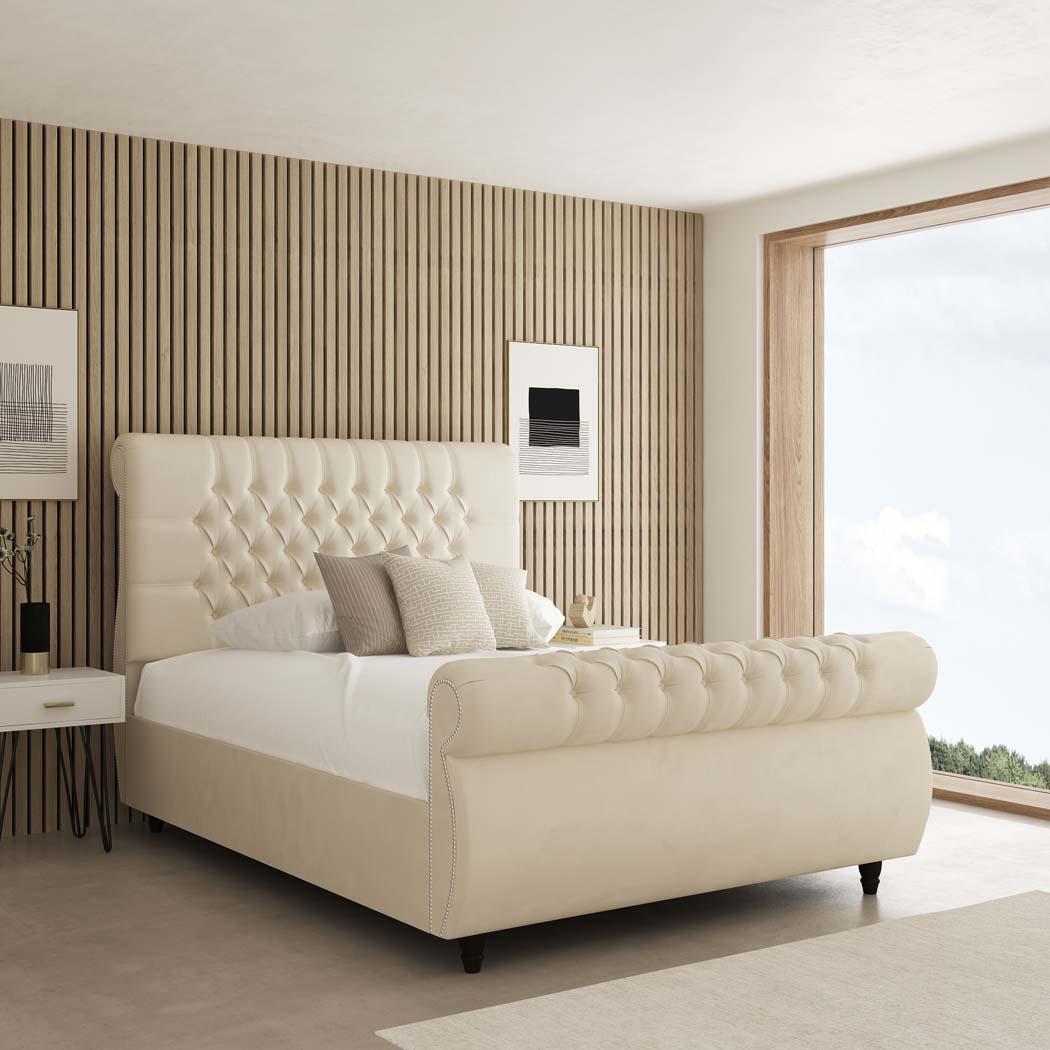 York Chesterfield Fabric Upholstered Bed Frame