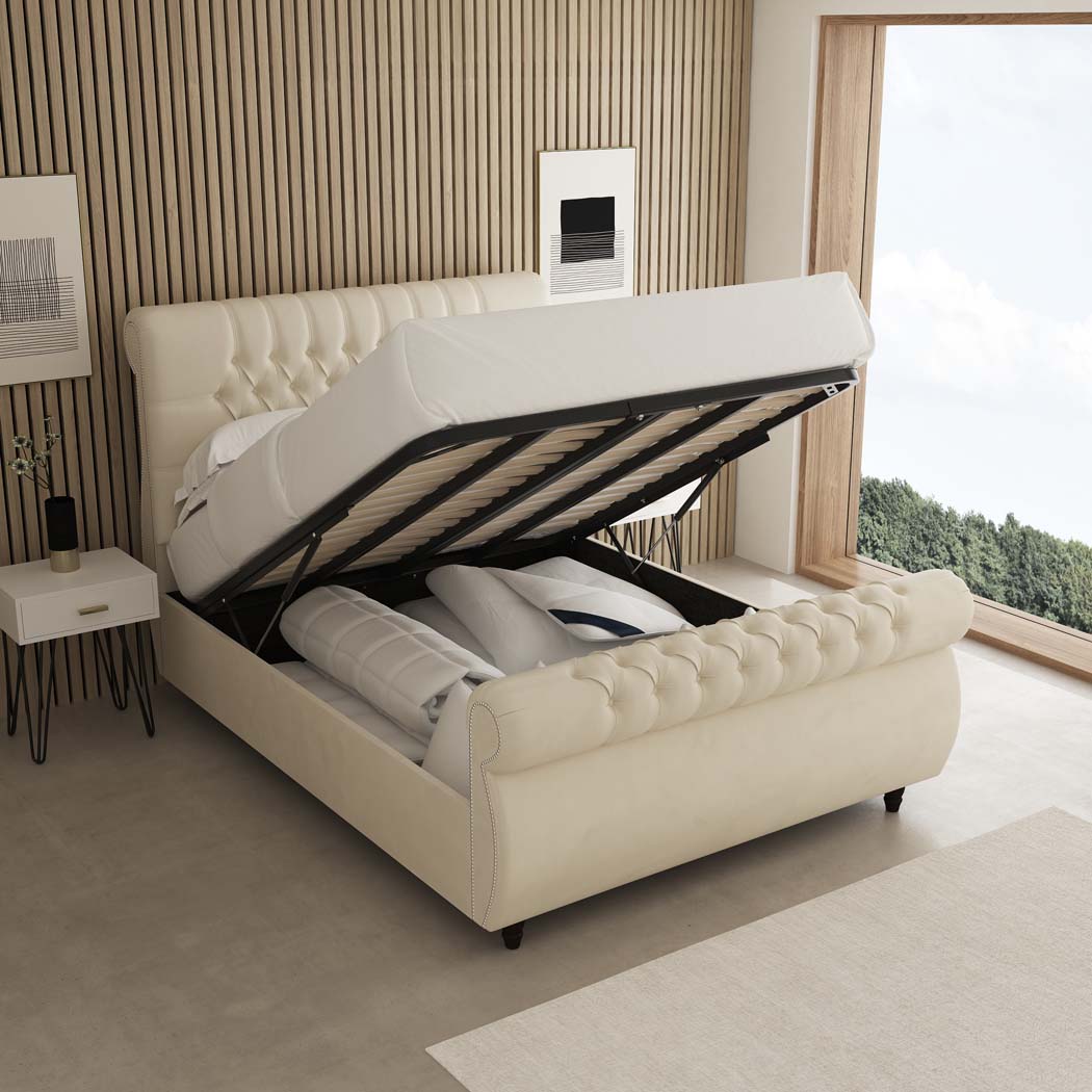 York Chesterfield Fabric Upholstered Bed Frame