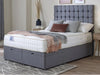 ottoman end lift divan bed base with silver 2000 mattress complete with stylish chrome effect glides