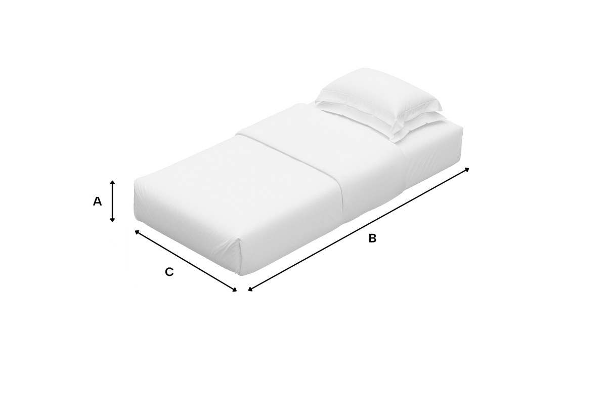 Mattress dimensions illustration
