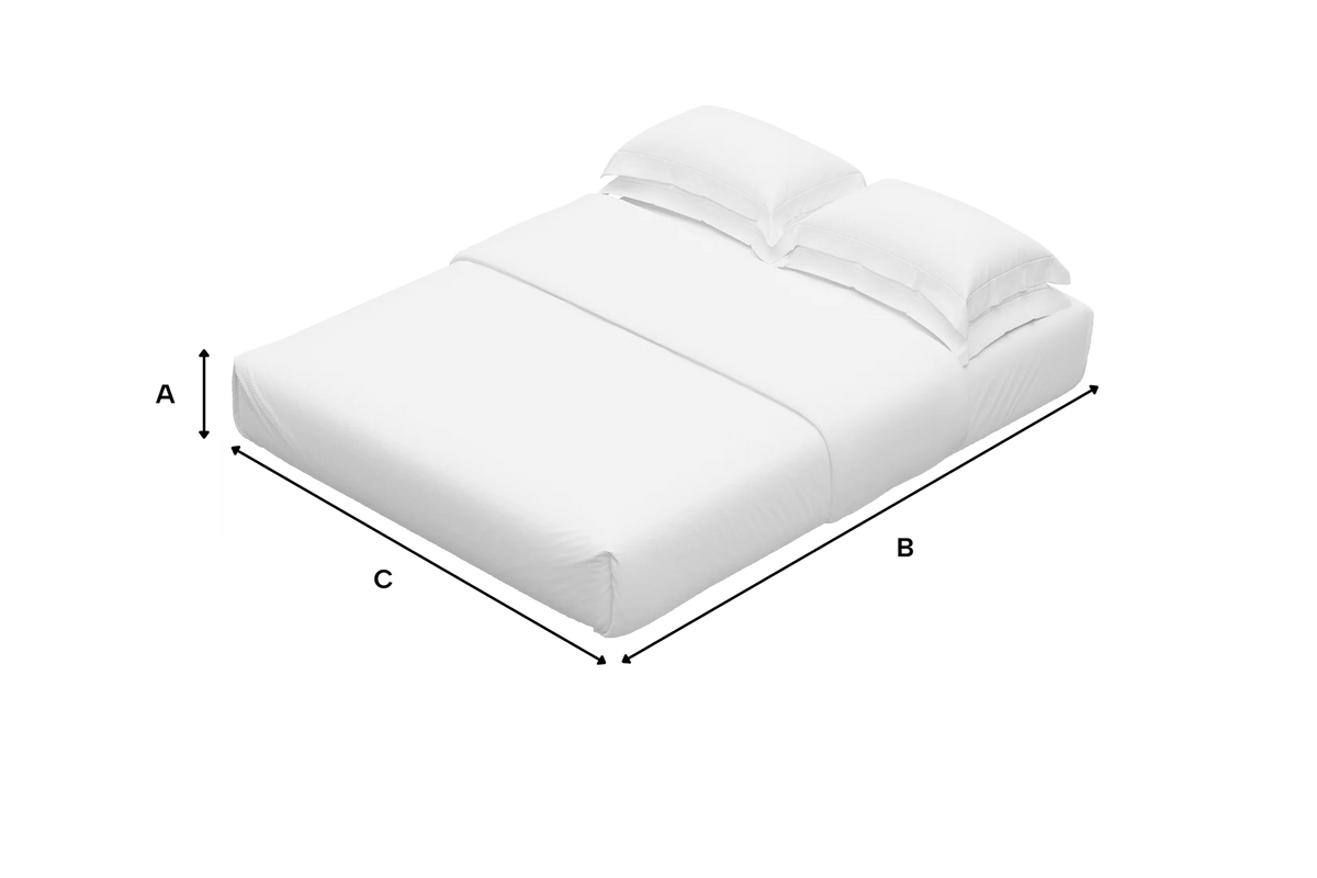 Mattress dimensions illustration