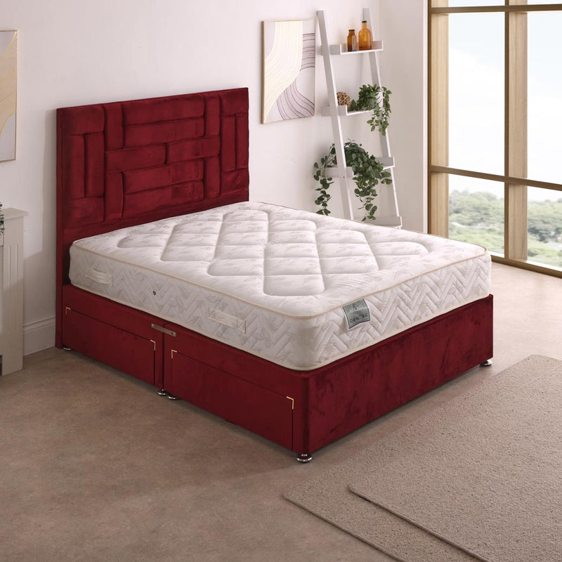 Adonis Orthopaedic Coil Sprung Divan Bed Set – styled in a bedroom