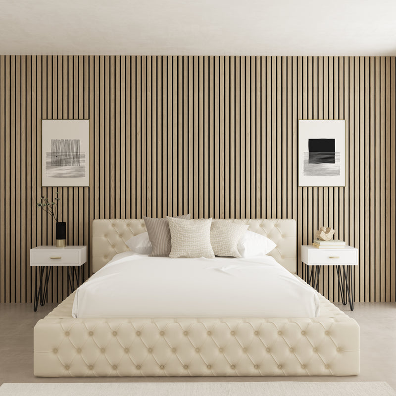 Amalfi Ambassador Fabric Upholstered Bed Frame – styled in a bedroom