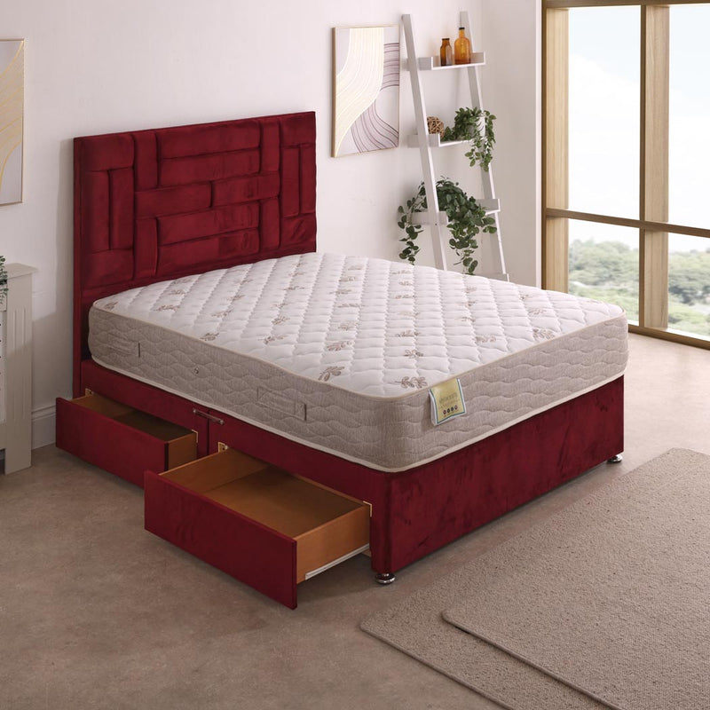 Aphrodite Open Coil Mattress – styled in a bedroom