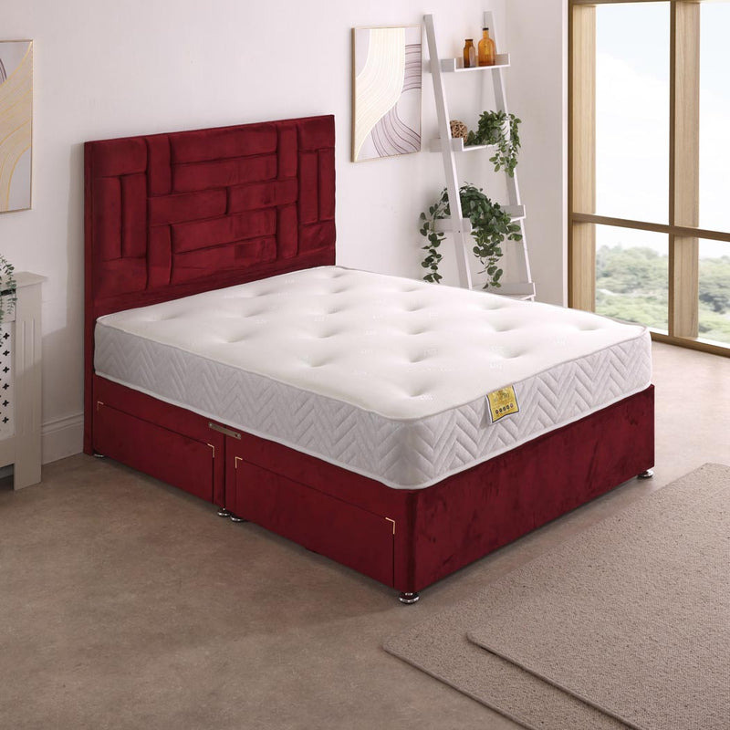 Ares Memory Coil Sprung Divan Bed Set – styled in a bedroom