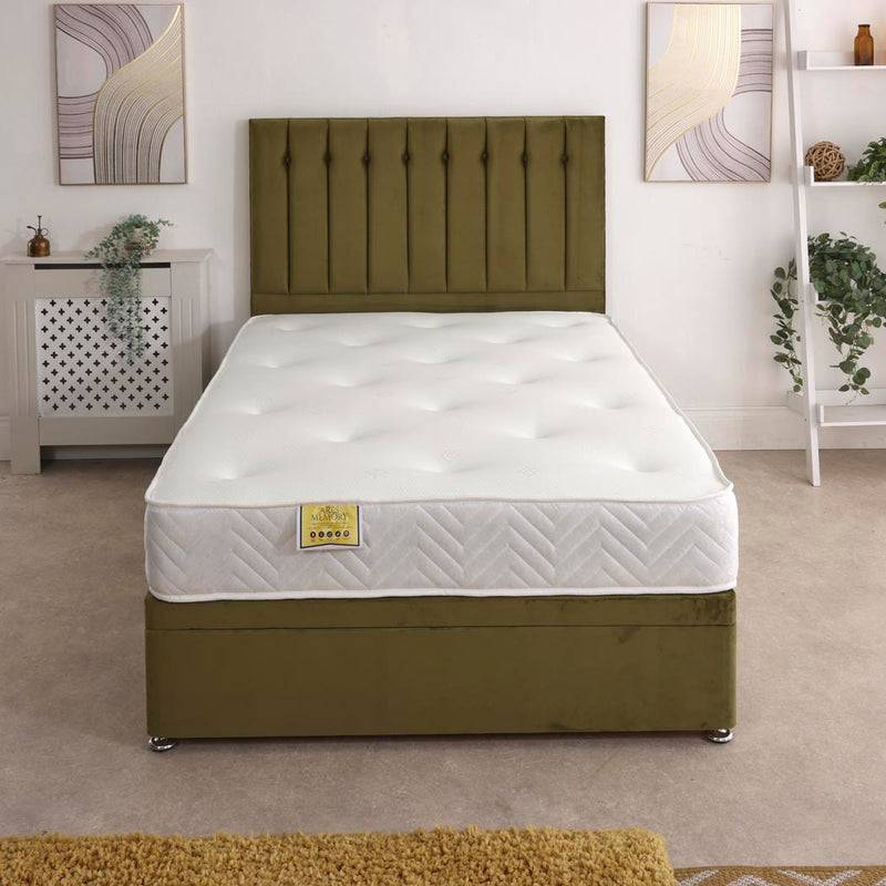 Ares Memory Coil Sprung Ottoman Side Lift Bed Set