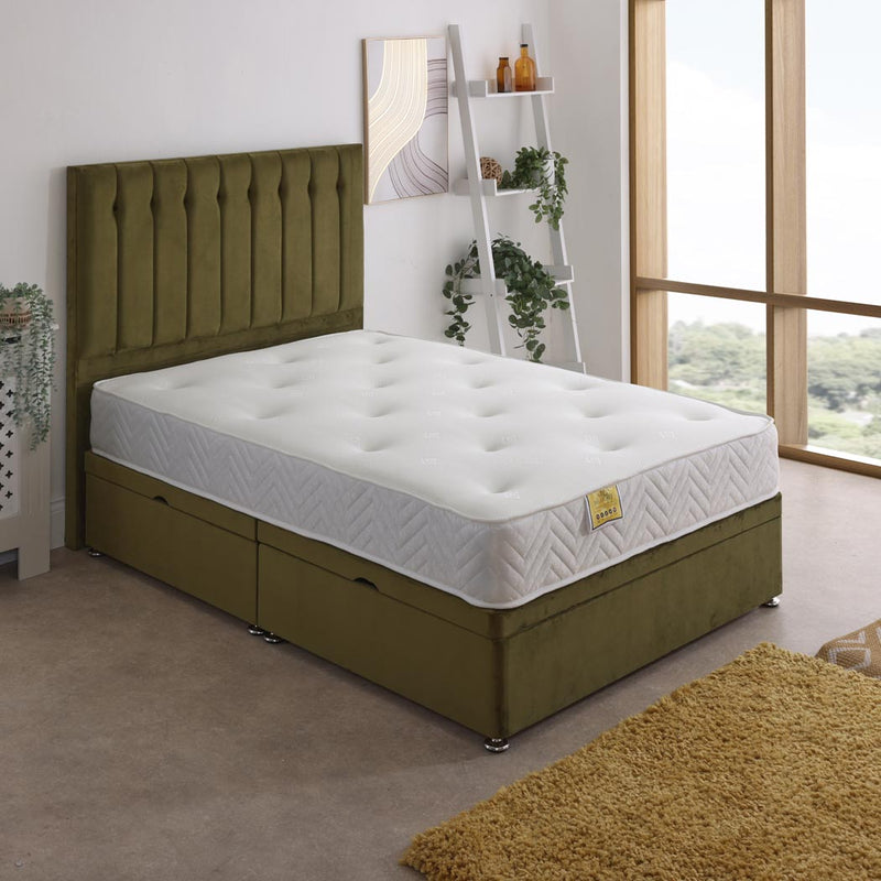 Ares Memory Coil Sprung Ottoman Side Lift Bed Set