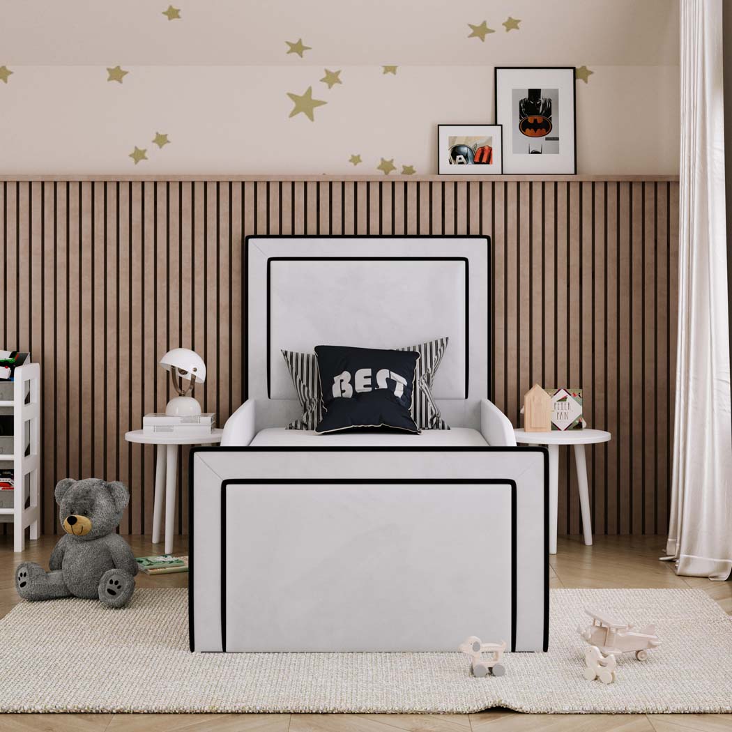 Avery Kids Fabric Bed with Safety Rails