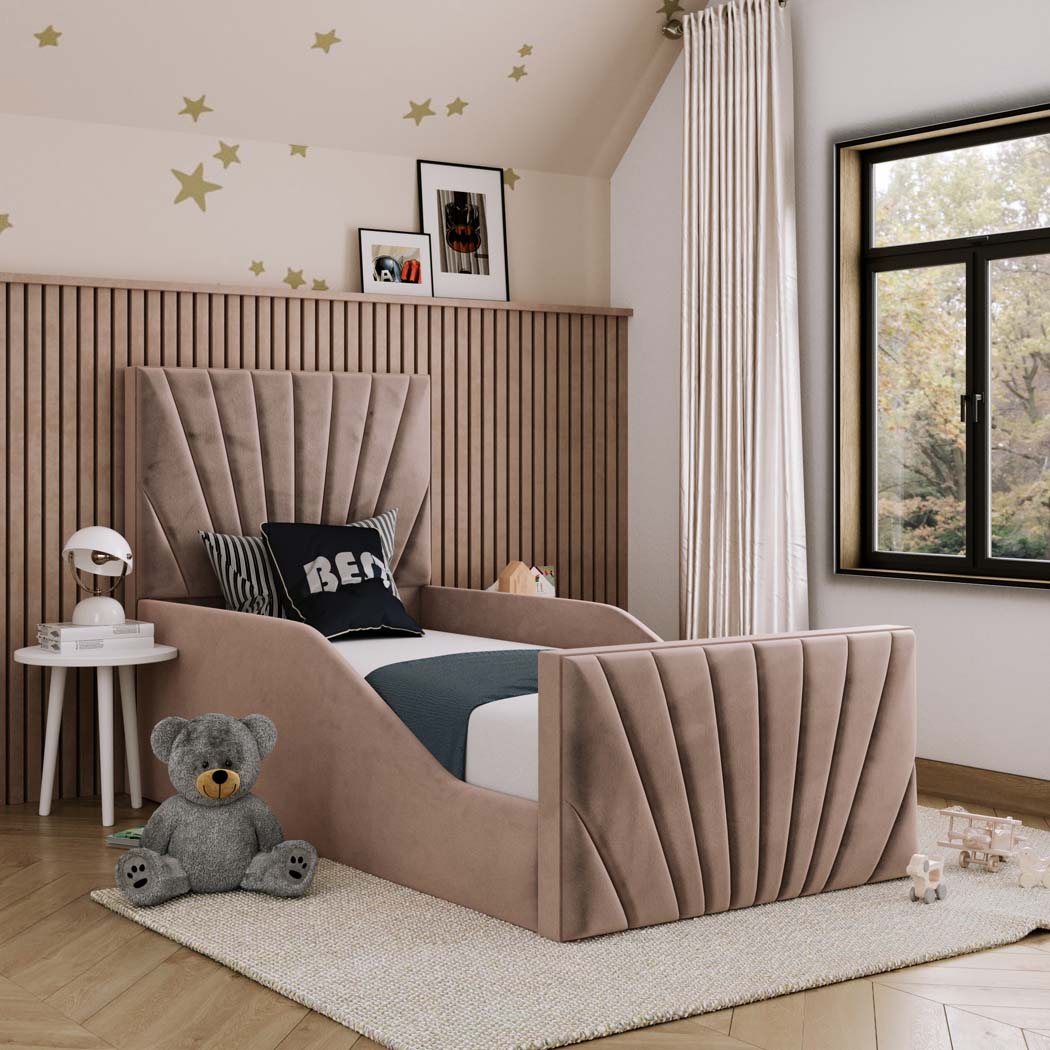 Bonnie Kids Fabric Bed with Safety Rails