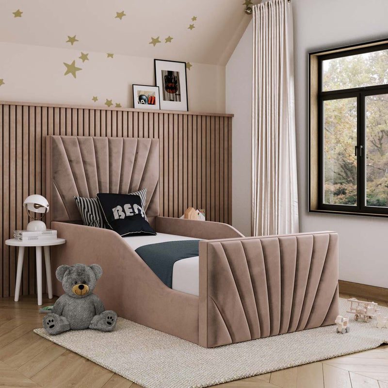 Bonnie Kids Fabric Bed with Safety Rails