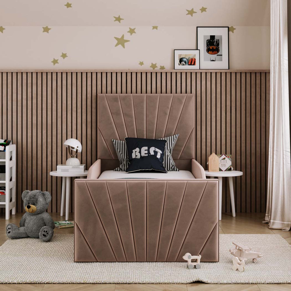 Bonnie Kids Fabric Bed with Safety Rails