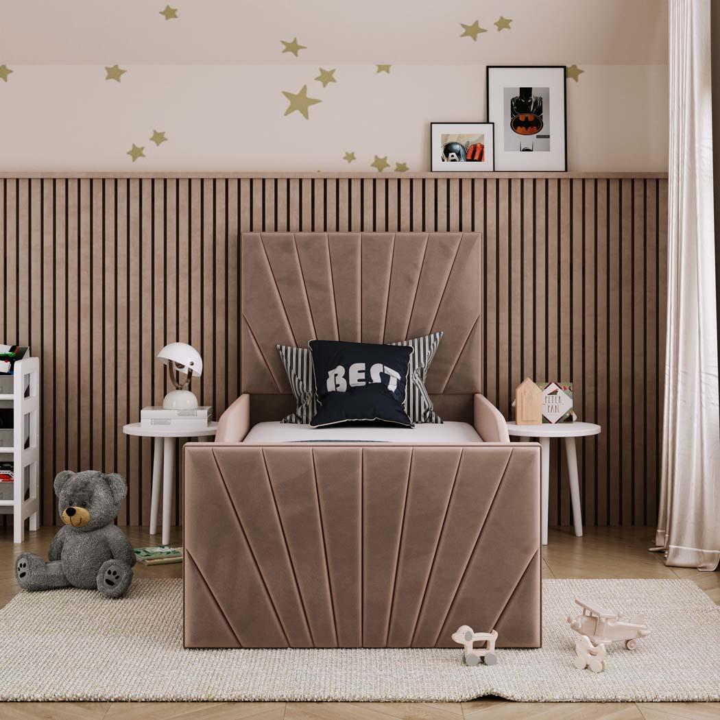 Bonnie Kids Fabric Bed with Safety Rails