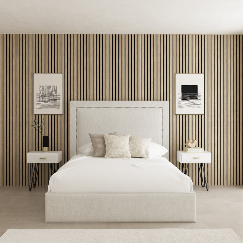 Canterbury Fabric Upholstered Bed Frame – styled in a bedroom