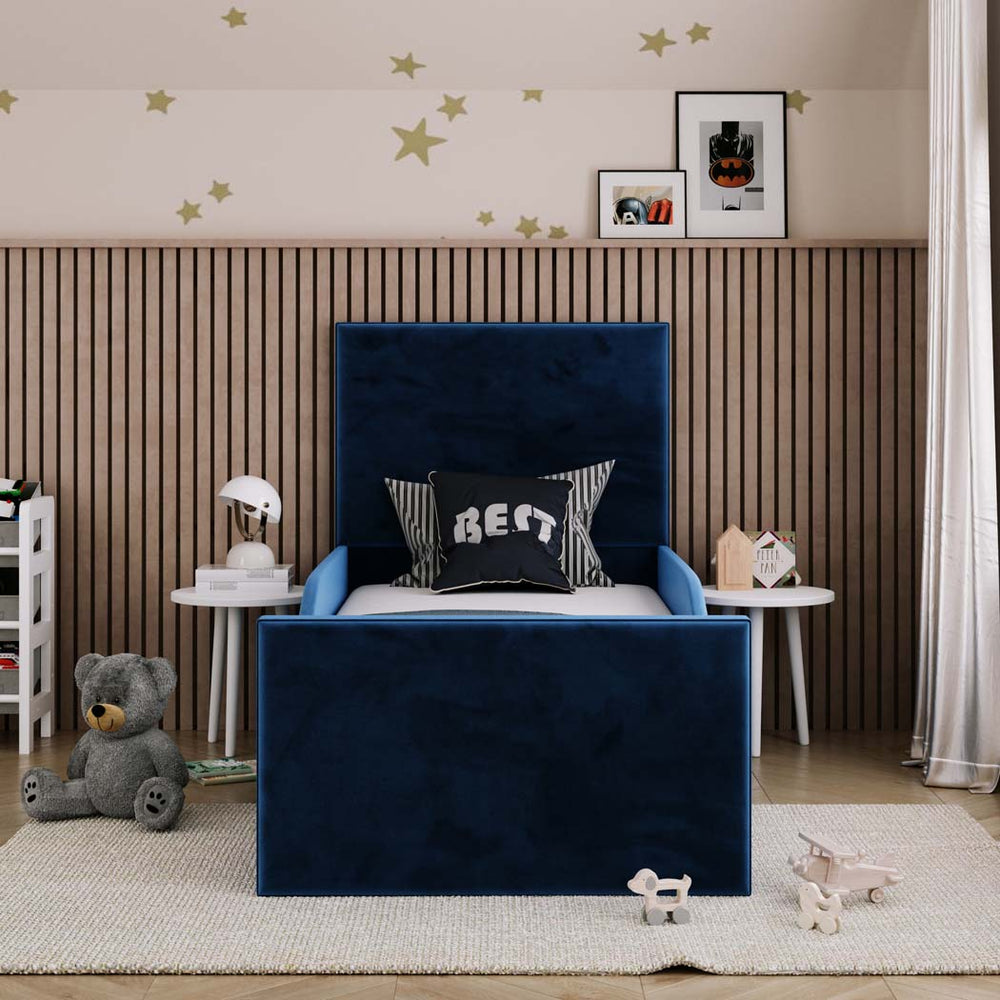 Clara Kids Fabric Bed with Safety Rails