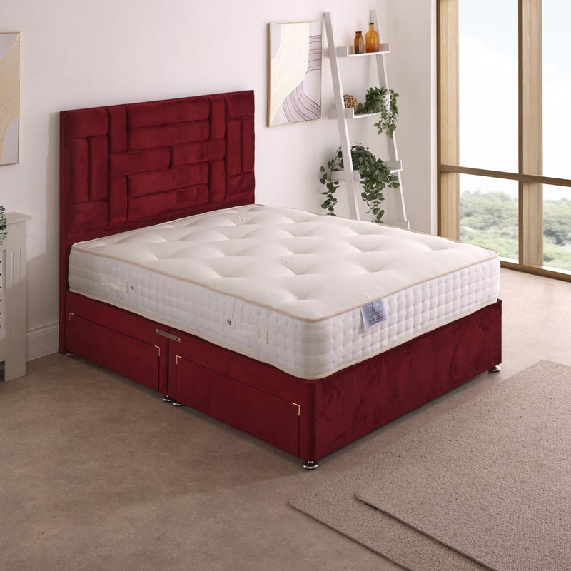 Comfort Silver 2000 Fibre And Pocket Sprung Divan Bed Set – styled in a bedroom