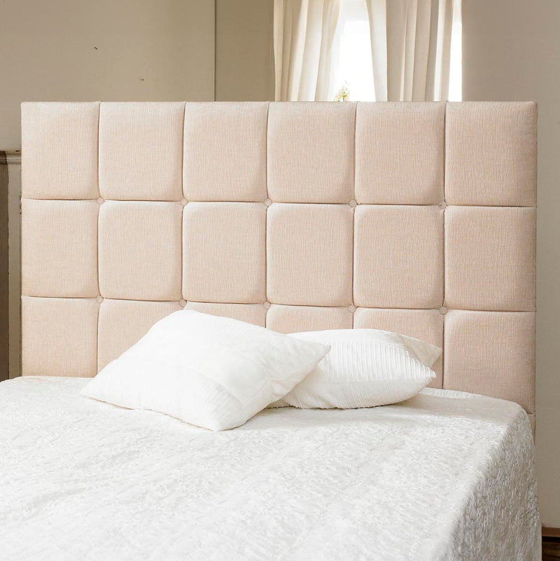 Croydon Strutted Upholstered Headboard – front view, styled in a bedroom
