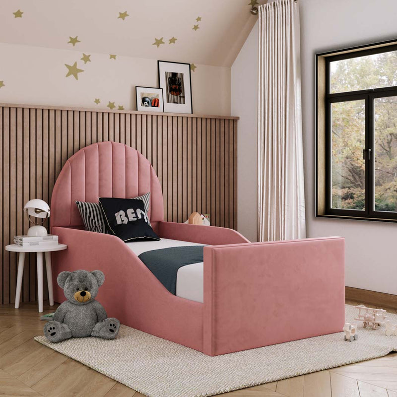 Emily Kids Fabric Bed with Safety Rails