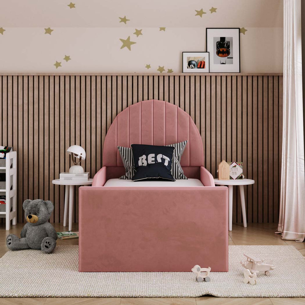 Emily Kids Fabric Bed with Safety Rails