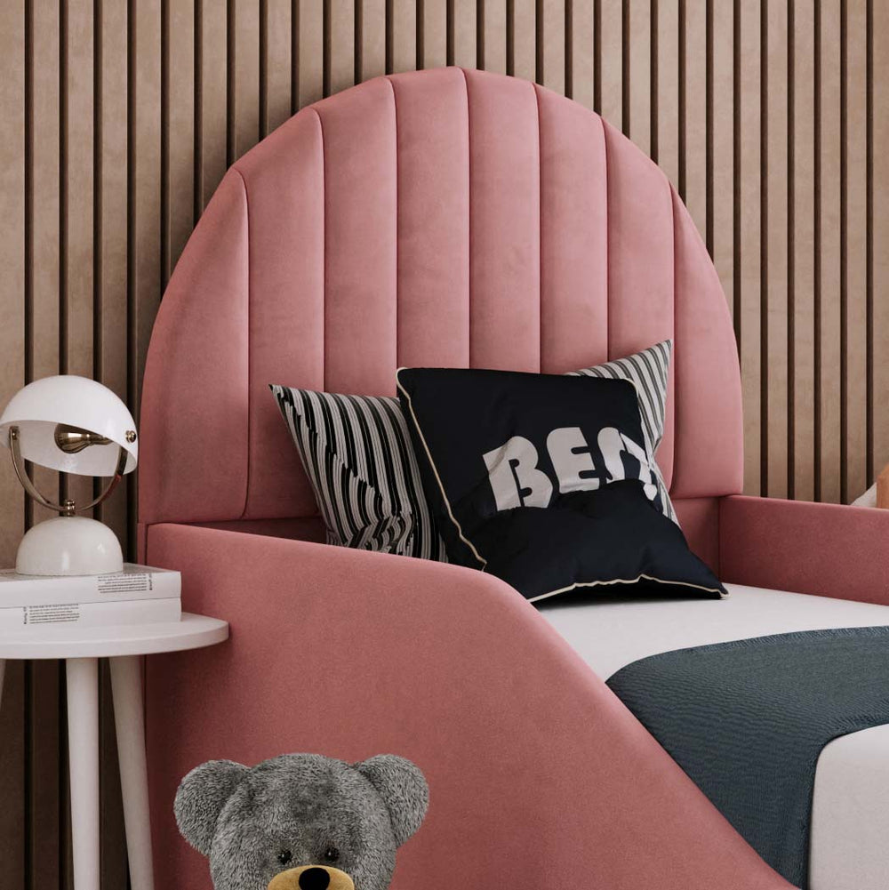 Emily Kids Fabric Bed with Safety Rails