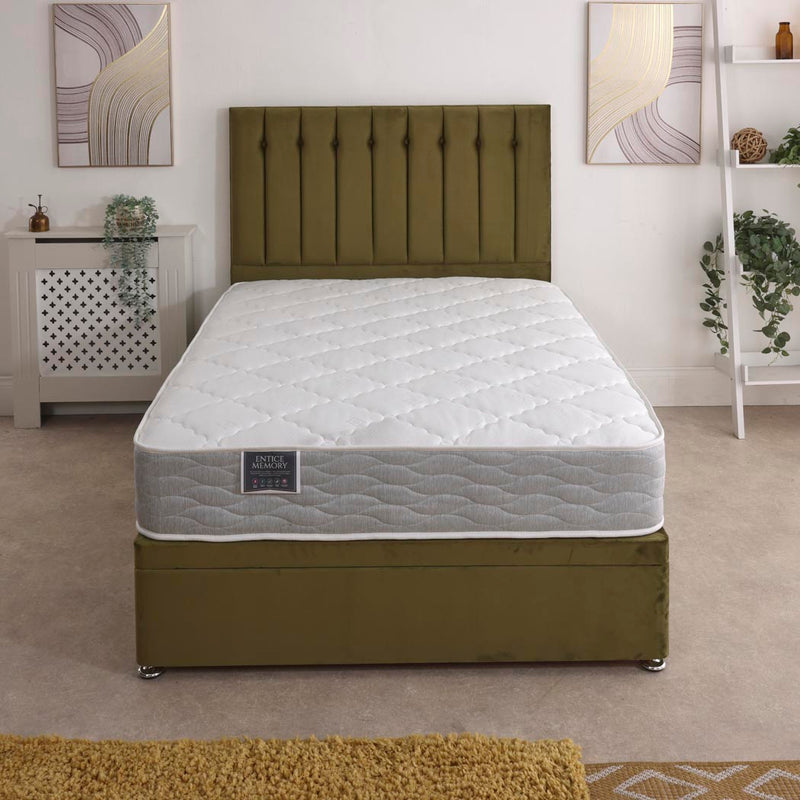 Entice Memory Coil Sprung Ottoman Side Lift Bed Set