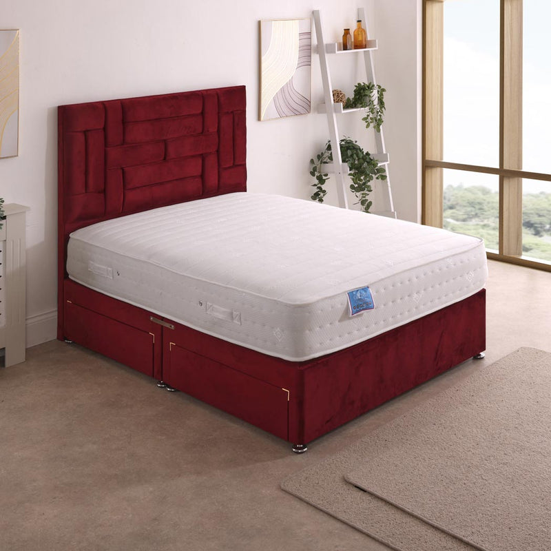 Gel Tec 1500 Pocket Sprung Divan Bed Set – styled in a bedroom