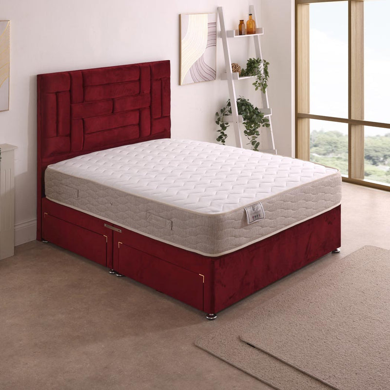Hades Coil Sprung Divan Bed Set – styled in a bedroom