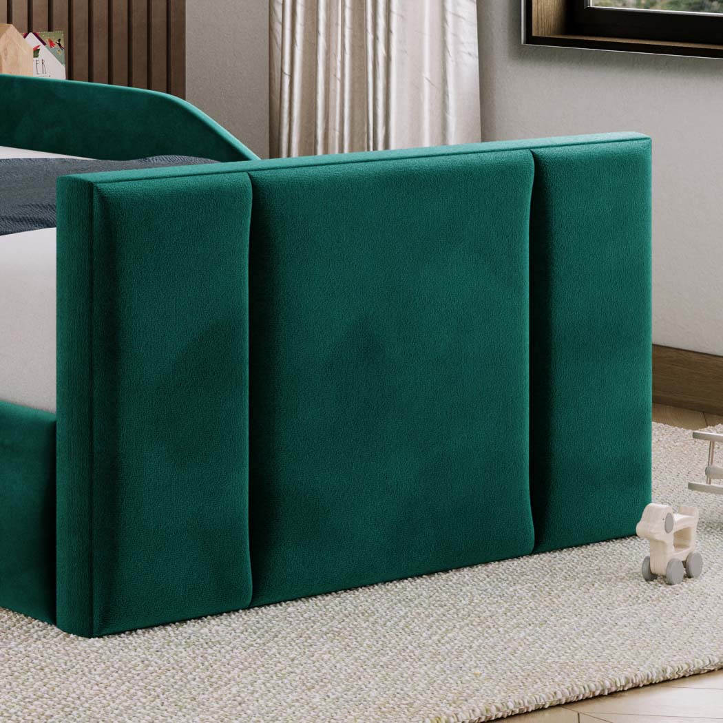 Hugo Kids Fabric Bed with Safety Rails