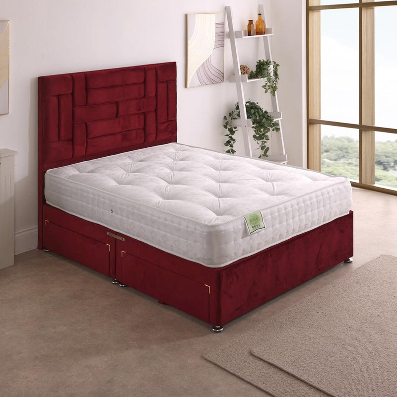 Jubilee 1000 Pocket Sprung Divan Bed Set – styled in a bedroom