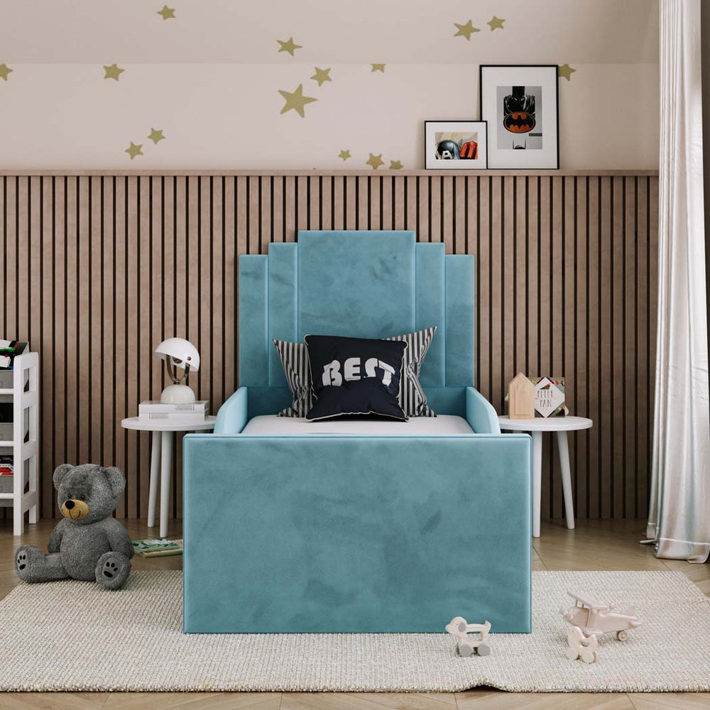 Lucas Kids Fabric Bed with Safety Rails