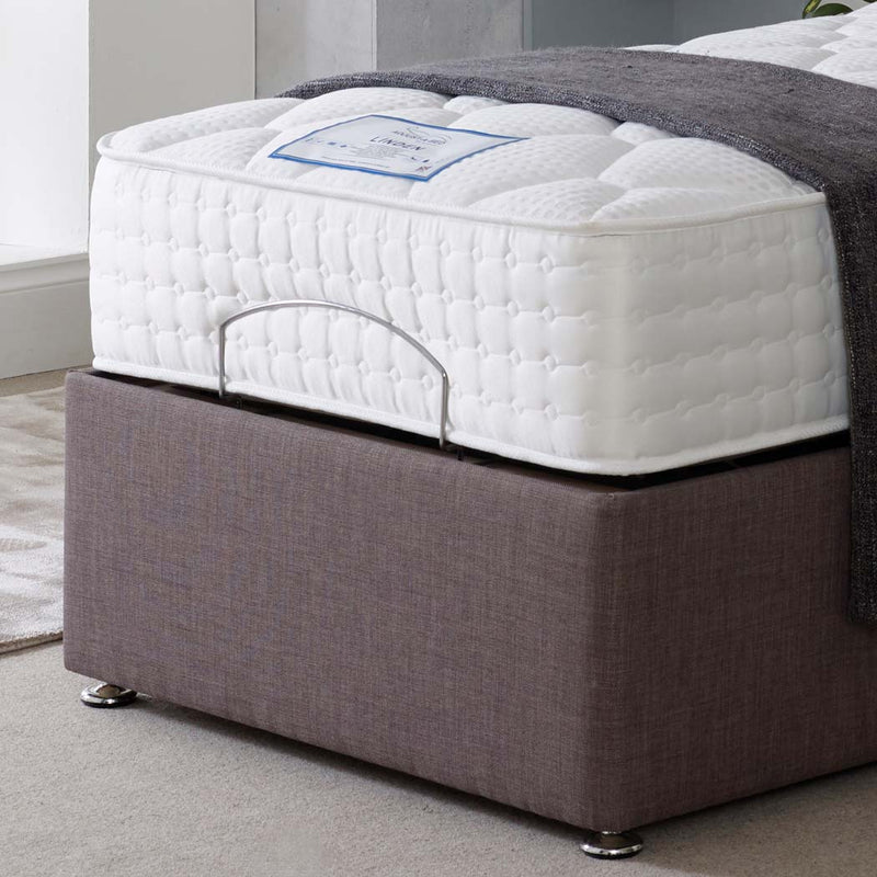 Majestic 1000 Pocket Sprung Electric Adjustable Bed Set – angled view, head raised